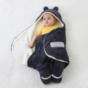 Resim Owli Bebek Kışlık Dış Kundak Battaniye 0-6 Ay Mor 