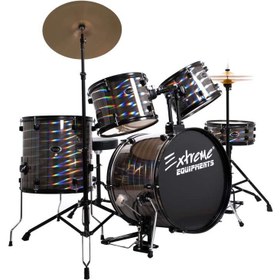 Resim Extreme XDS665DS Füme Bateri Seti | 5 Parça Davul Zil ve Tabure Dahil 