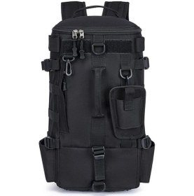 Resim Maxaccess Büyük Kapasiteli Siyah Olta Çantası - Islak Kuru Ayrı Oltaçanta Kamış Askılı Sırt Çantası 