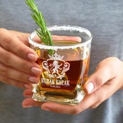 Resim Erkeğe Hediye Premium Tasarımlı İsimli Elegan Viski Bardağı 
