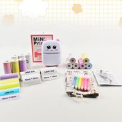 Resim Mini Termal Yazıcı, Taşınabilir, Monokrom, USB Şarj, Şarj Edilebilir Lityum Pil 18650 Serisi 1200mAh, Kablosuz, 4/15 Rulo Termal Kağıt ile, Mobil Ofis, Öğrenme, Yaratıcı Hayat, Öğrenciler, Seyahat için 
