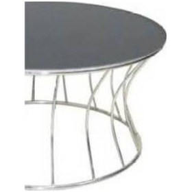 Resim Brc Kum Saati Orta Sehpa Model 1015 Temper Siyah Düz Cam Metal 