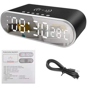 Resim Symbee Siyah Ev Kullanıma Uygun 15w Kablosuz Şarj Cihazı, Termometre Ve Uyandırıcı Saat Fonksiyonlu Multifonksiyonel Alet 