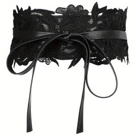 Resim Vintage Bohemian Style Bel Detaylı Kemer, PVC Bağcıklı Cincher, Günlük ve Spor İçin, Ortalama Boyut 