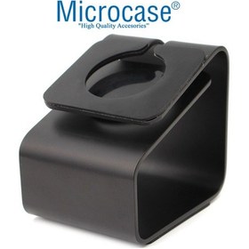 Resim Microcase Apple Uyumlu iOS Watch Için Alüminyum Şarj Standı - Siyah 
