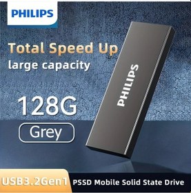 Resim Motion003 Philips Taşınabilir Ssd 128gb Gri 1050mb/s Hız Usb 3.2 Oyun Ve Profesyonel Depolama 