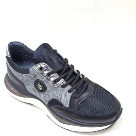 Resim Lucıano Bellini Siyah Gri Deri Erkek Sneaker Ayakkabı 