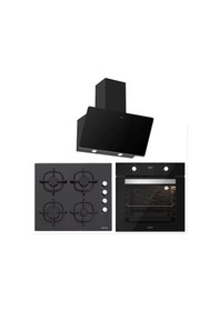 Resim Silverline BO6502B02 - CS5343B01 - 3457 Soho 60 Siyah Cam Ankastre Set 