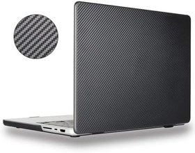 Resim McStorey MacBook Pro Kılıf 14.2 İnç Uyumlu M5-M4-M3-M2-M1 Karbon Fiber Sert Kapak TPU İnce Hafif Darbe Çizik Koruyucu Siyah 