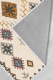 Resim Rovigo Dijital Baskı Yıkanabilir Kaymaz Taban Salon Halısı RVG1008, Bej, 100 x 150 