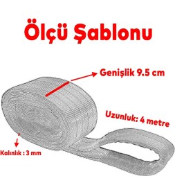 Resim Nzb Sapan Polyester Spanzet 4 Ton 4 Metre Gri Sağlam Yük Kaldırma Taşıma Indirme Halat 