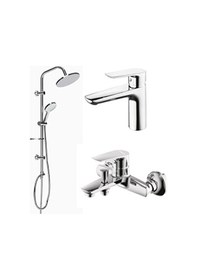 Resim Creavit SH640 Solo SO1500 + SO2500 + SH640 3'lü Duş Seti Takımı Krom 