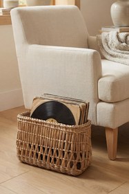 Resim HAKİCİ Çok Amaçlı Doğal El Yapımı Hasır Plaklık - Kitaplık - Gazetelik - Dergilik 