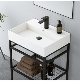 Resim Orka Capetown 60 Cm Beyaz Banyo Dolabı Alt Modül Ve Lavabo Beyaz 
