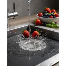 Resim Senz Paslanmaz Çelik Lavabo Süzgeçi Çap 7.5 cm Süzgeç 4 cm 