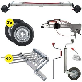 Resim Al-ko 1000kg 1400mm Torsiyonlu Frenli Aks Dingil Seti 