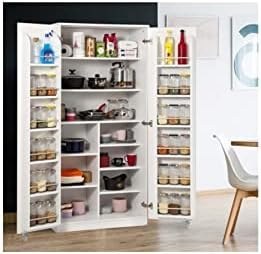 Resim ZEYTUN Beyaz Çok Amaçlı 165 Derece Açılabilir 2 Kapaklı Kiler Mutfak Dolabı 
