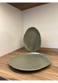 Resim 2'li Adelfa Tone Oval Plate 20 Cmkahvaltılık Sunum Tatlı Sunum Pasta Servis Gourmet Sunum Çok renkli 