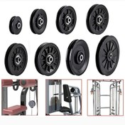 Resim Kablo Makineleri için Yüksek Kaliteli Siyah Naylon Kablo Tekerleği - Dayanıklı, Hafif ve Aşınmaya Dayanıklı, Yataklı Montajlar ile Fitness Ekipmanları, Spor Salonu Ekipman Aksesuarları için İdeal|Şık Kablo Sistemi|Dayanıklı Naylon İnşaat 