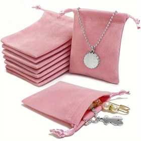 Resim 30 adet / 10 adet Kadife Takı Hediye Çantaları İpli Bağlamalı - Düğün Hediyeleri, Doğum Günü Hediyeleri, Sevgililer Günü ve Yıldönümü Hatıraları için Yumuşak Saklama Torbaları, Genel Kullanım Takı Organizerleri 