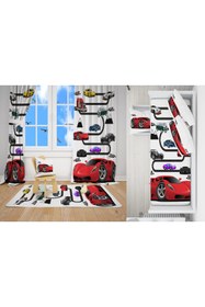 Resim LovisaHome Araba Desenli Dijital Baskı Çocuk ve Genç Odası Takımı 