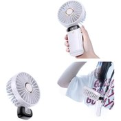 Resim Taşınabilir Fan Mini Taşınabilir Masaüstü Katlanabilir Küçük Fan Alacakaranlık Beyaz 
