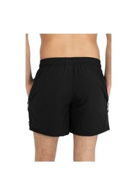 Resim Siyah Likralı Esnek Kumaş Su İtici Özellikli Düz Renk Erkek Plaj Deniz Şort Mayo - 2201-siyah 001 
