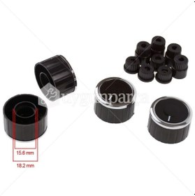Resim Universal Ocak Düğme Takımı - Siyah Inox 331160412 