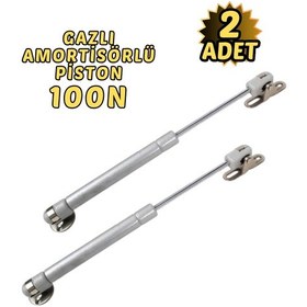 Resim 2 Li Dolap Kapak Pistonu Mutfak Dolabı Gazlı Amortisör 100n 27cm Metalik Gri 