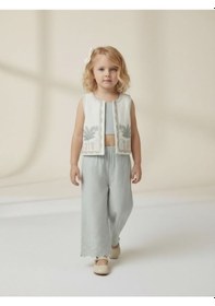 Resim Zekids Kız Çocuk Yelek Crop Pantolon Üçlü Tasarım Takım-17243 Çok Renkli 