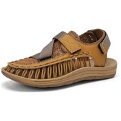 Resim Yaz Örme Erkek Sandalet Moda Nefes Rahat Kahverengi 