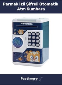 Resim Özel Üretim Abs Plastik Pilli Otomatik Kağıt Bozuk Para Elektronik Parmak İzli Şifreli Atm Kumbara 