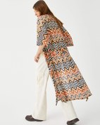 Resim Zigzag Desenli Uzun Kimono Kuşaklı 