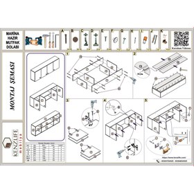 Resim Kenzlife hazır mutfak marina cvz 060x150x32 mutfak dolabı kapaklı raflı 