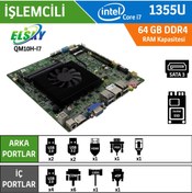 Resim Elsky QM13U-I7-6C-1LAN Intel Core i7 1355U Endüstriyel Mini ITX Anakart 