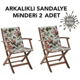 Resim Viphomeconcept Sandalye Minderi 2 Adet Arkalıklı Büyük Fermuarlı Yıkanabilir 