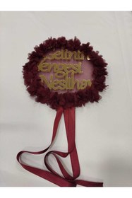 Resim Evsay Gelinin Yengesi Yazılı Özel Kına Tefi Kına Malzemeleri Def 