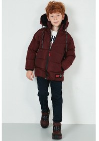 Resim Lela Içi Peluş Astarlı Çıkarılabilir Kapüşonlu Şişme Erkek Çocuk Mont 5763038 Bordo 