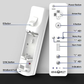 Resim Soanufa Wii Controller compatible with Nintendo Wii and Wii U Console Built in 3-Axis Motion Plus Motion Gamepad Featuring vibration and sound feedback - White with Wrist Strap 