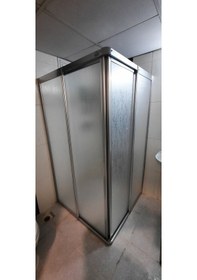 Resim Girayduşakabin 90x100 Parlak Profil Mika Köşe Girişli Kabin Gümüş 
