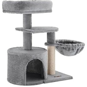 Resim Küçük Kedi Ağacı Tırmalama Direği, 68 Cm Açık Gri Renk 