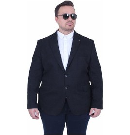 Resim Mocgrande Erkek Büyük Beden 4 Drop Blazer Şönili Ceket 500602 Sıyah Siyah 