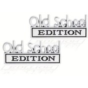 Resim Meridiangoods 2 Adet Evrensel Metal Oldschool Otomotif Rozeti Silvery Black Her Araca Uygun 