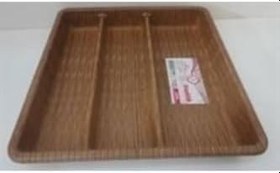 Resim 3 Bölmeli Kaşıklık, 33x33 Cm Ahşap Görünümlü Kaşıklık 