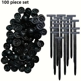 Resim 100 adet Kendinden Kilitlemeli Zip Bağları Seti, 50 Zip Bağları + 50 Güvenlik Tokası - Ağır Hizmet Tipi Kaymaz Sabitleme - Otomotiv Telkikleri, DIY Projeleri, Elektrik Mühendisliği için Uygun - İç ve Dış Mekan Dayanıklı Düzenleyici | Sağlam ve Dayanıklı | Sağlam Toka 