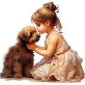 Resim Şık Elbise Kız & Köpek Yavrusu Isı Transferi Sticker - Tişörtler, Kot Pantolonlar, Ceketler, Sırt Çantaları & Daha Fazlası için Yıkanabilir - Moda Aksesuarı 