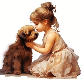 Resim Şık Elbise Kız & Köpek Yavrusu Isı Transferi Sticker - Tişörtler, Kot Pantolonlar, Ceketler, Sırt Çantaları & Daha Fazlası için Yıkanabilir - Moda Aksesuarı 