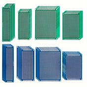 Resim 20 adet Aokin DIY PCB Prototip Kiti - 4 Boyutta Baskılı Devre Kartları, Yeşil & Mavi, Kolay Lehimleme için Önceden Delinmiş Deliklerle - Elektronik Projeler için İdeal 