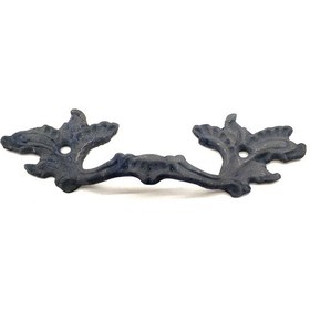 Resim Antika Tarz Dekoratif Pirinç Çiçek Kapı Kulbu - 30x110 Mm, Oksit Tdrtr Eskitme 