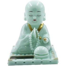 Resim Pazly S-yeşil Suntek Küçük Keşiş Heykelcik Güneş Enerjili Araba Jn 